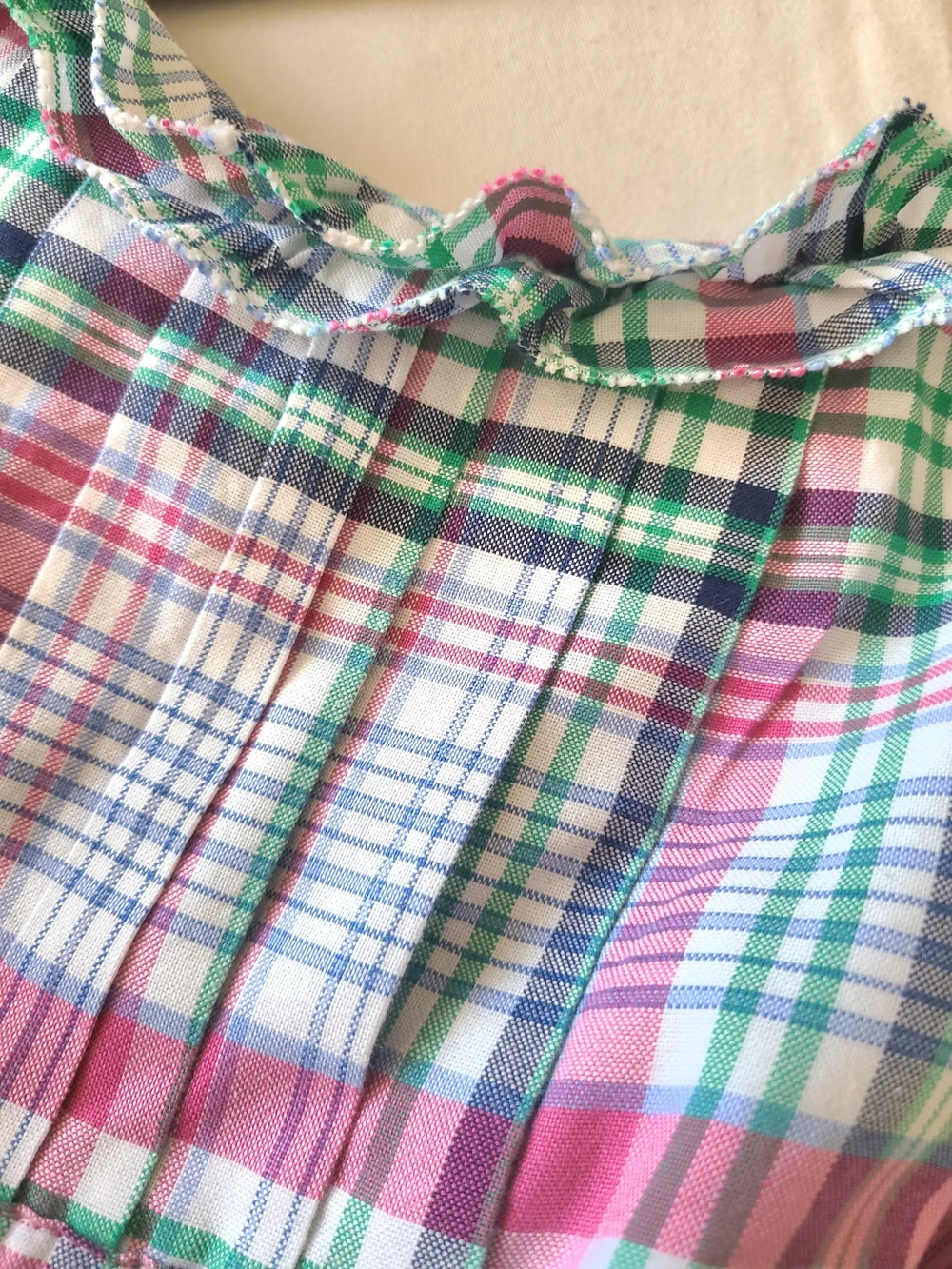 Ralph Lauren Pink & Green Plaid Ruffle Strap Dress